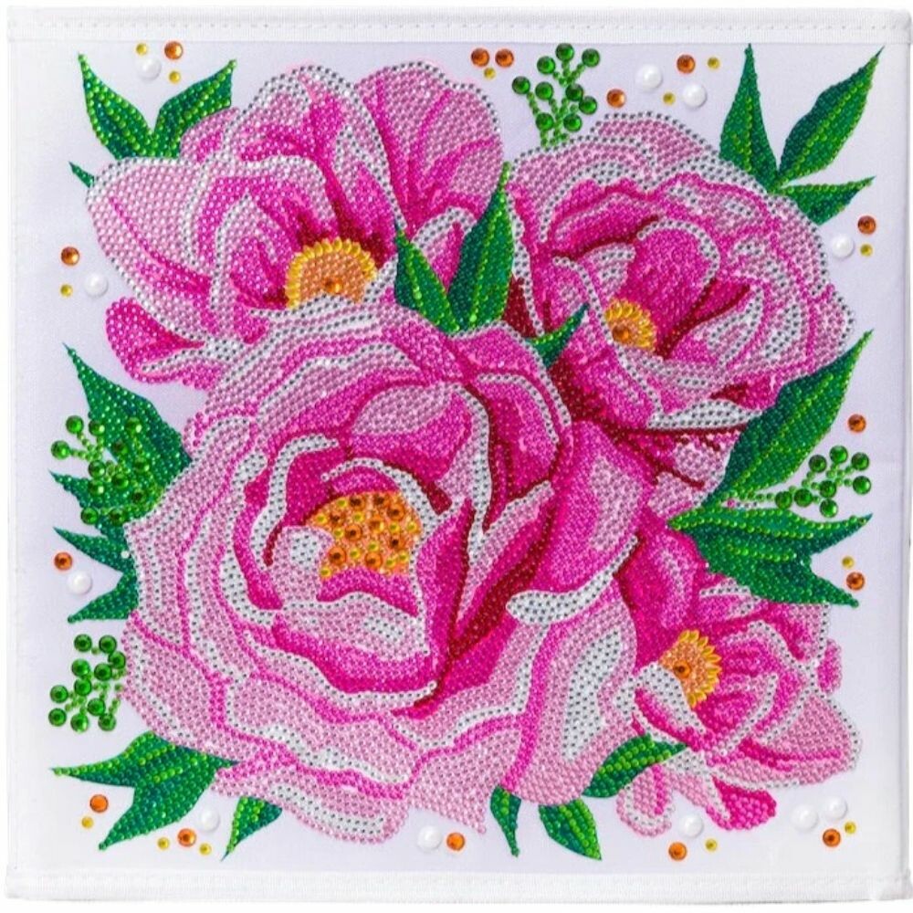 Crystal Art Folding Storage Box Perfect Peonies Toys n Tuck