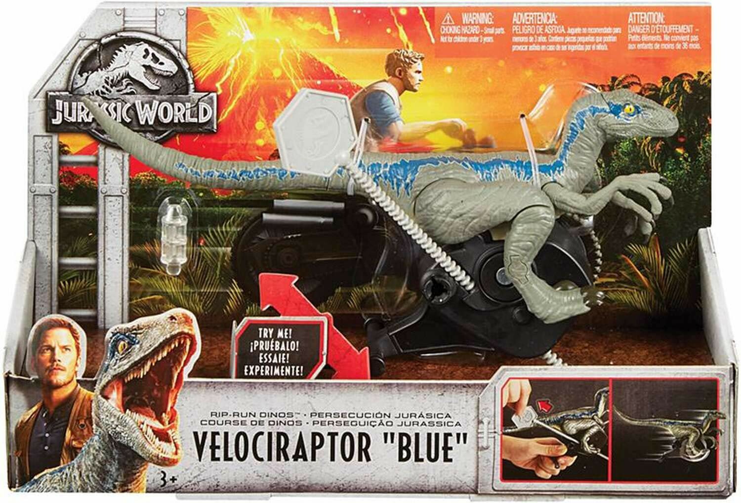 Jurassic World Rip Run Dinos Velociraptor Blue Toys N Tuck