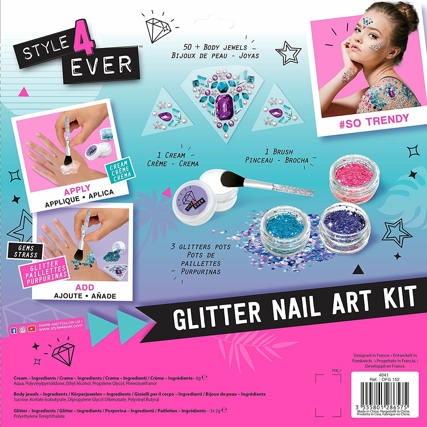Style 4 Ever Glitter Body Art Kit Toys n Tuck